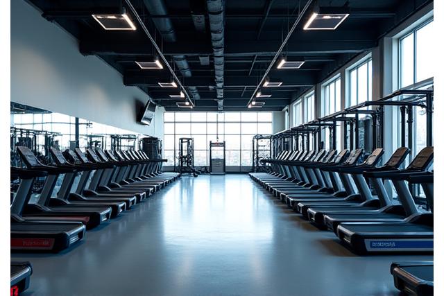 モダンなスポーツジム設備のパース